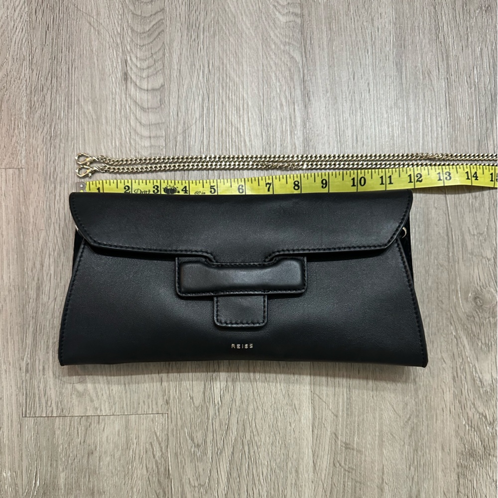 REISS Black 100% Leather Shoulder Bag